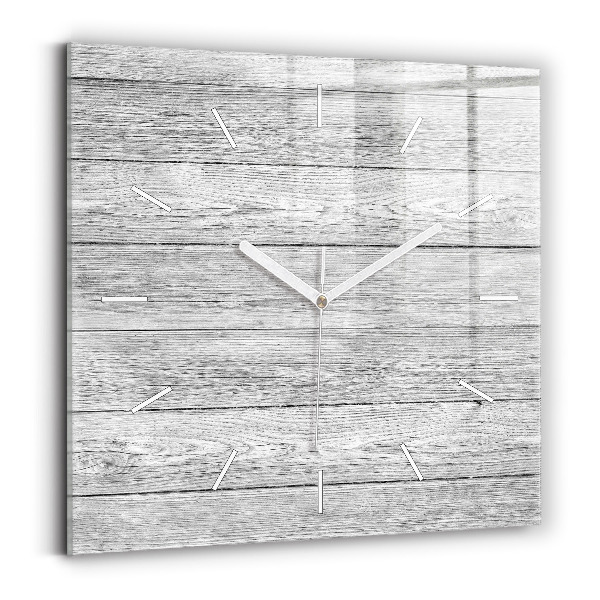 Horloge carrée en verre Panneaux en bois