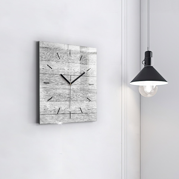 Horloge carrée en verre Panneaux en bois