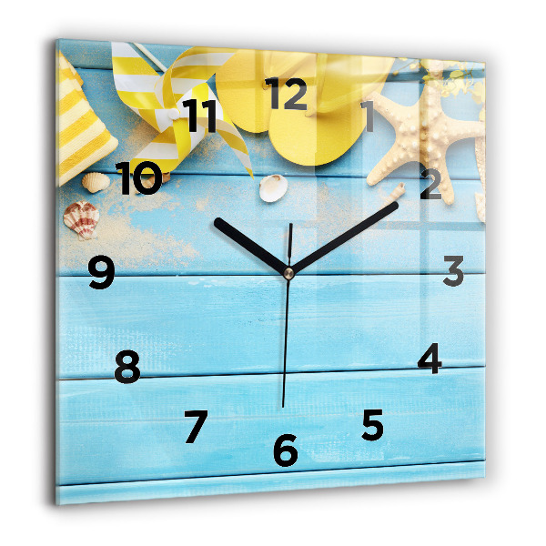 Horloge carrée en verre Accessoires et planches de plage