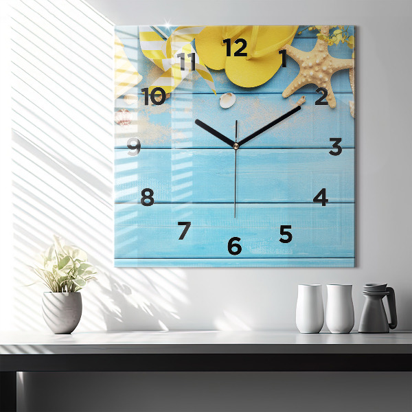 Horloge carrée en verre Accessoires et planches de plage