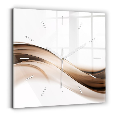 Horloge carrée en verre 'Ligne d''abstraction'