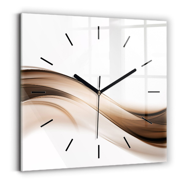 Horloge carrée en verre 'Ligne d''abstraction'