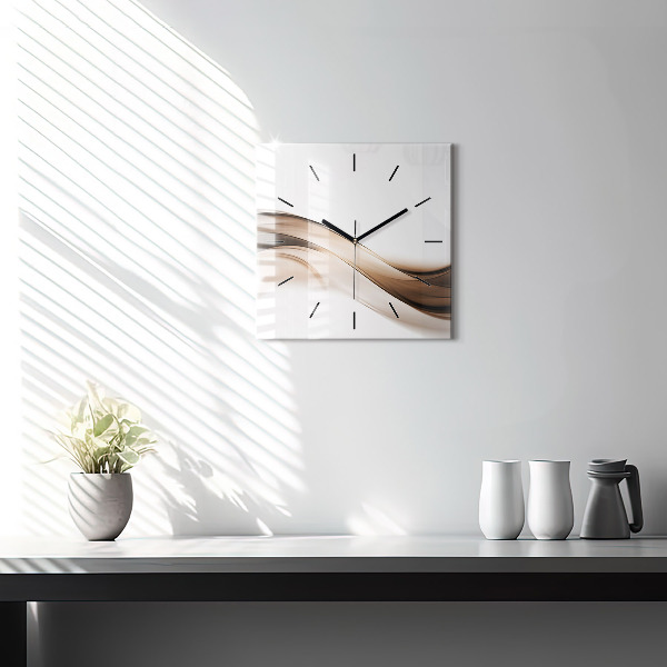Horloge carrée en verre 'Ligne d''abstraction'