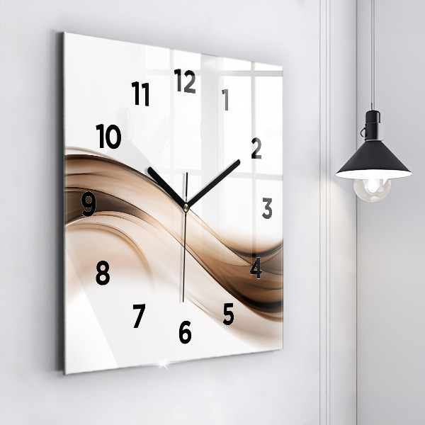 Horloge carrée en verre 'Ligne d''abstraction'