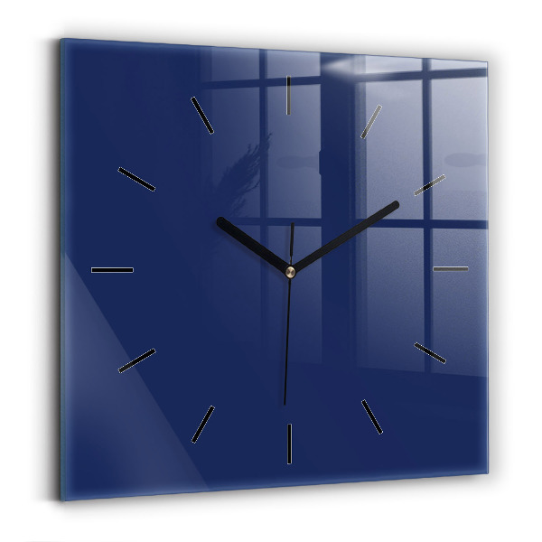 Horloge murale carrée Couleur bleu marine
