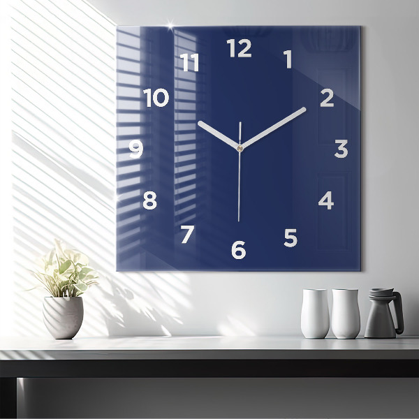 Horloge murale carrée Couleur bleu marine