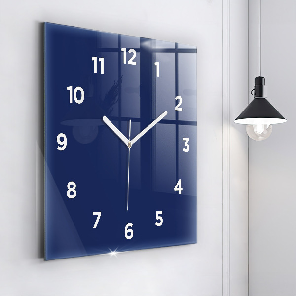 Horloge murale carrée Couleur bleu marine