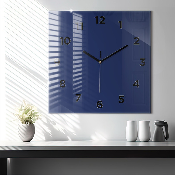 Horloge murale carrée Couleur bleu marine