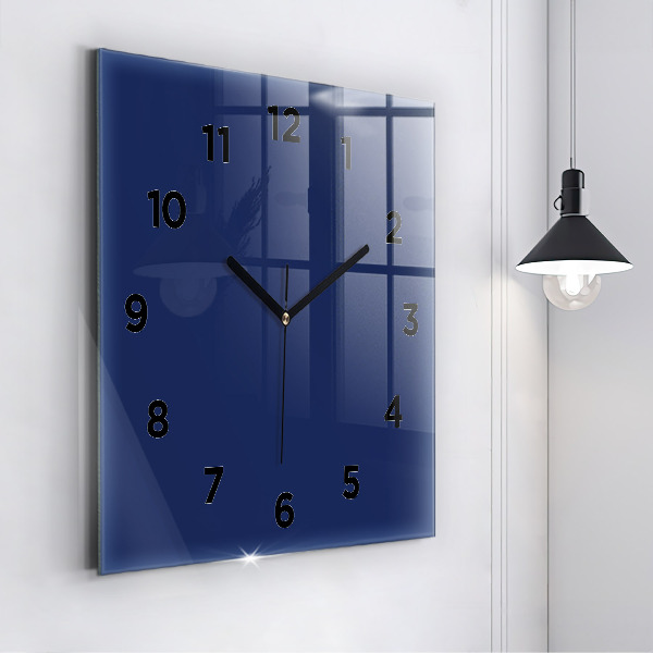 Horloge murale carrée Couleur bleu marine