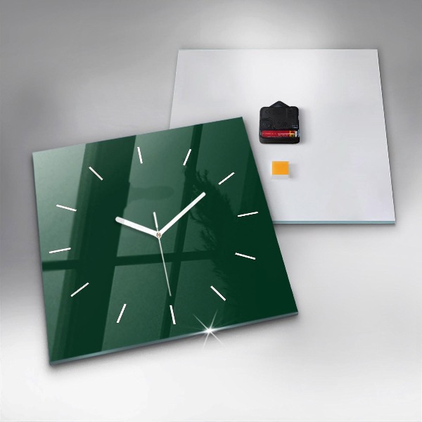 Horloge murale carrée Couleur vert bouteille