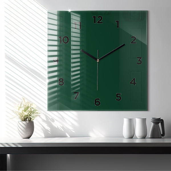 Horloge murale carrée Couleur vert bouteille