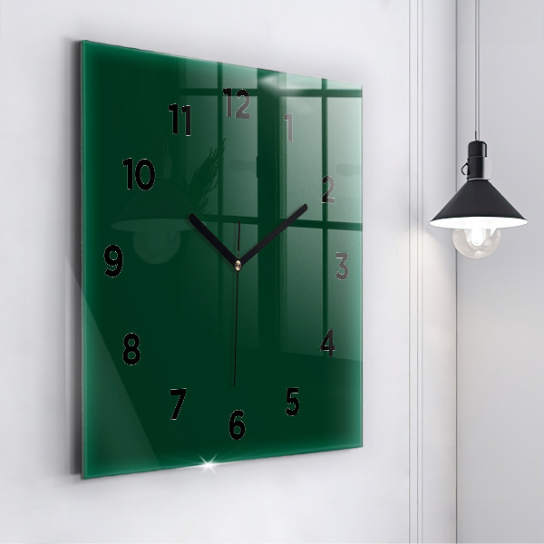 Horloge murale carrée Couleur vert bouteille