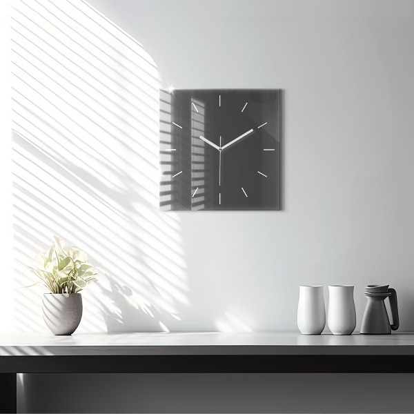 Horloge murale carrée Couleur gris