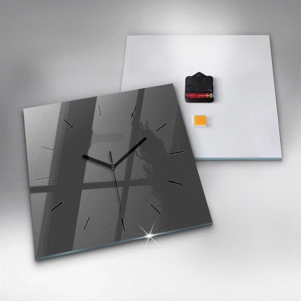 Horloge murale carrée Couleur gris