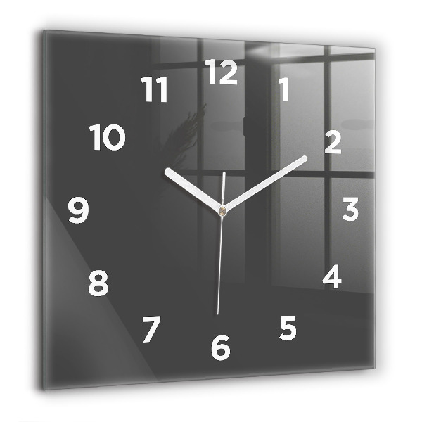 Horloge murale carrée Couleur gris
