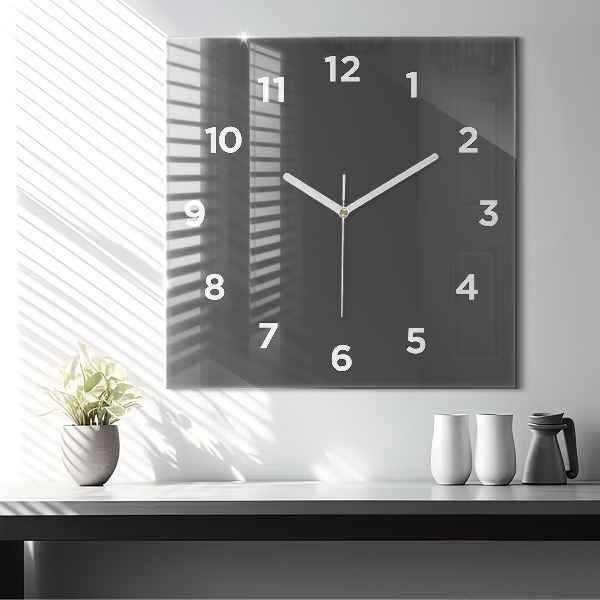Horloge murale carrée Couleur gris