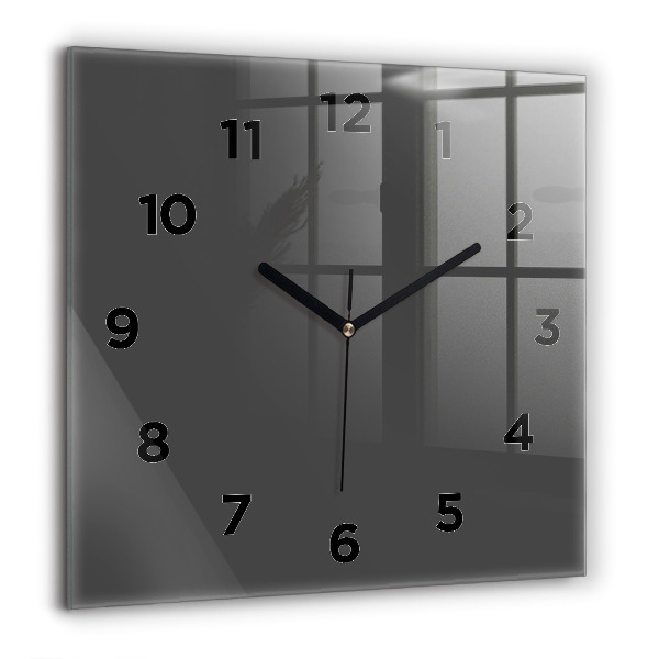 Horloge murale carrée Couleur gris