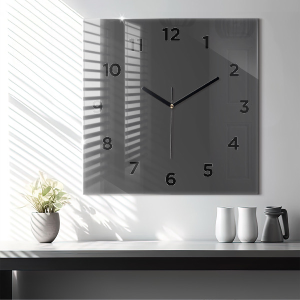 Horloge murale carrée Couleur gris