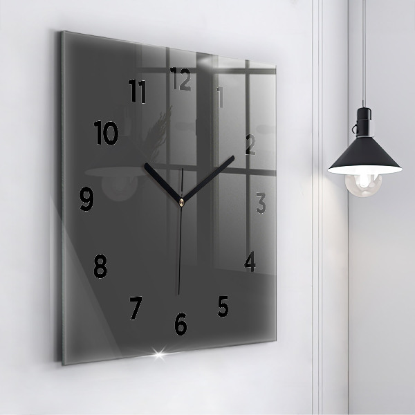 Horloge murale carrée Couleur gris