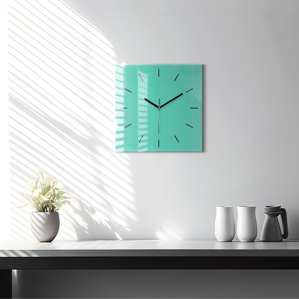 Horloge murale carrée Turquoise