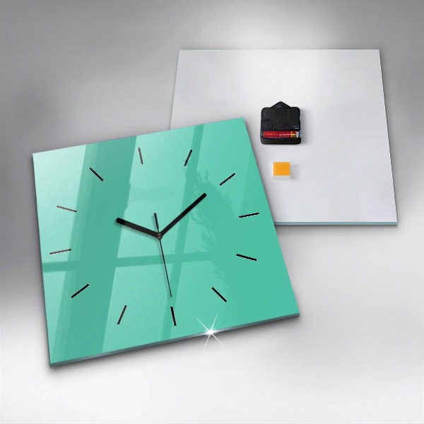 Horloge murale carrée Turquoise