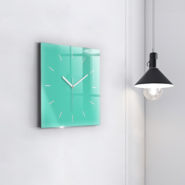 Horloge murale carrée Turquoise