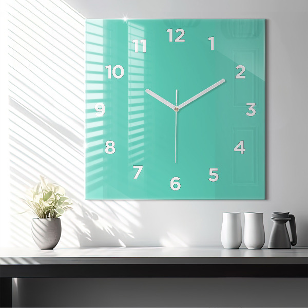 Horloge murale carrée Turquoise