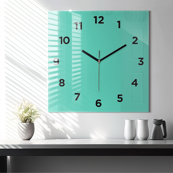 Horloge murale carrée Turquoise
