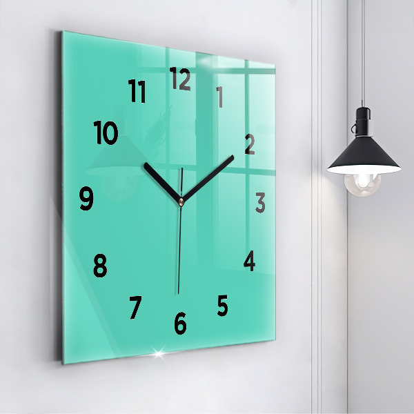 Horloge murale carrée Turquoise
