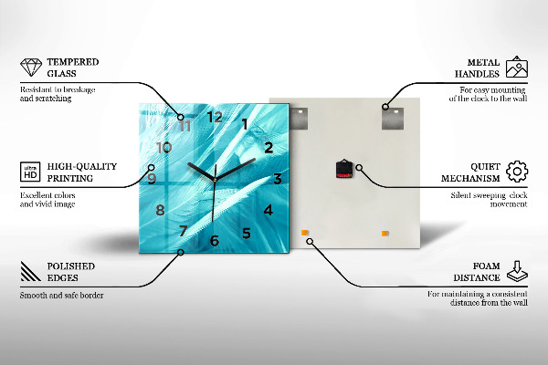 Horloge murale carrée Turquoise