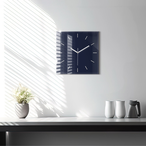 Horloge murale carrée Bleu marine foncé