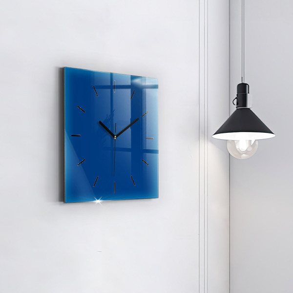 Horloge murale carrée Bleu
