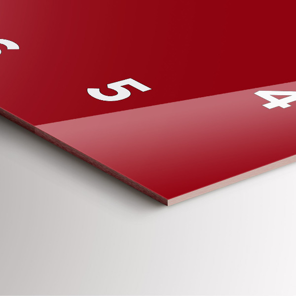 Horloge murale carrée Rouge