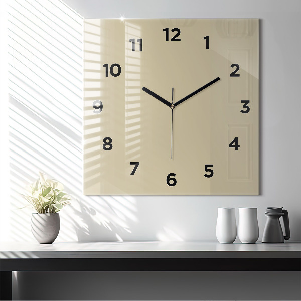 Horloge murale carrée Beige