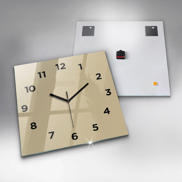 Horloge murale carrée Beige