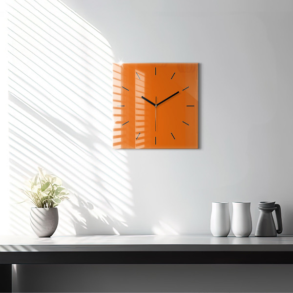 Horloge murale carrée Orange