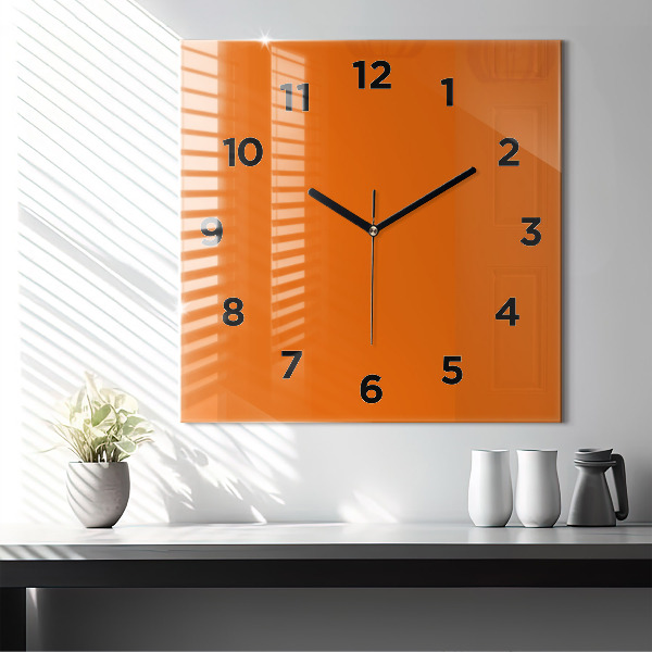 Horloge murale carrée Orange
