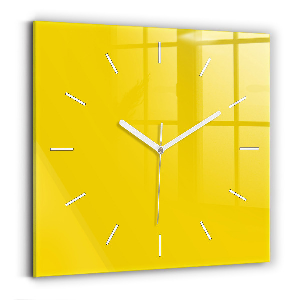 Horloge murale carrée Jaune
