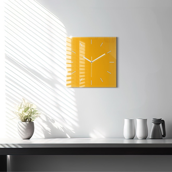 Horloge murale carrée Jaune foncé