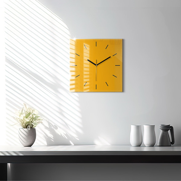 Horloge murale carrée Jaune foncé