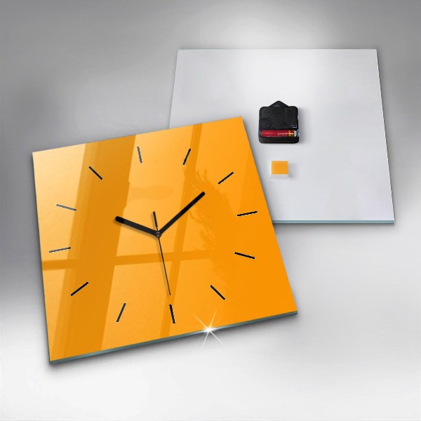 Horloge murale carrée Jaune foncé