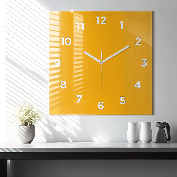 Horloge murale carrée Jaune foncé
