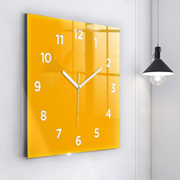 Horloge murale carrée Jaune foncé