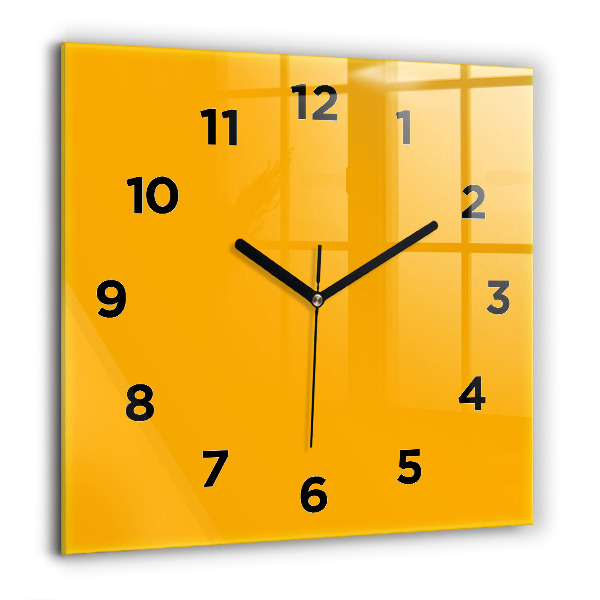 Horloge murale carrée Jaune foncé