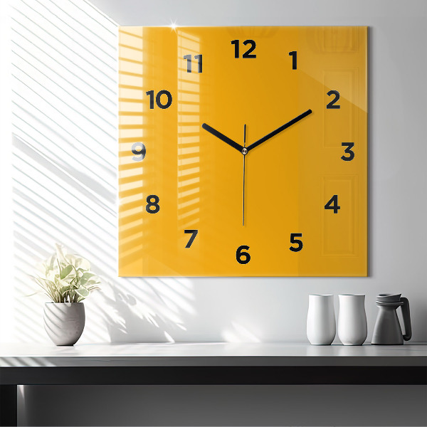 Horloge murale carrée Jaune foncé