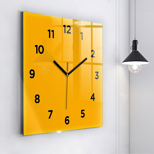Horloge murale carrée Jaune foncé