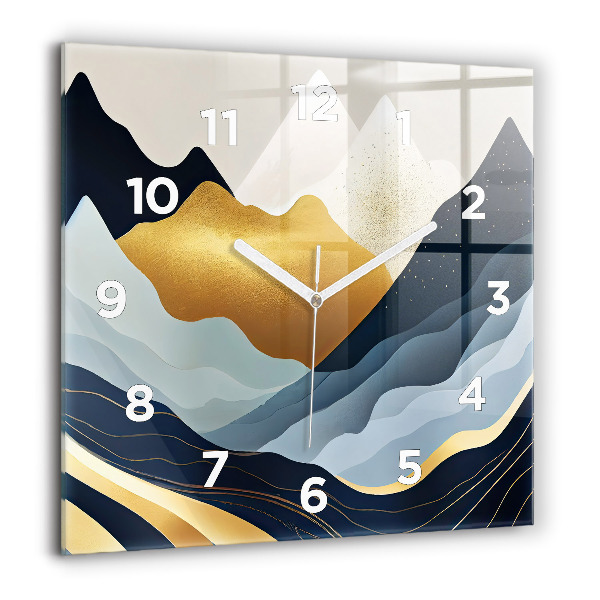 Horloge murale carrée Montagnes abstraites