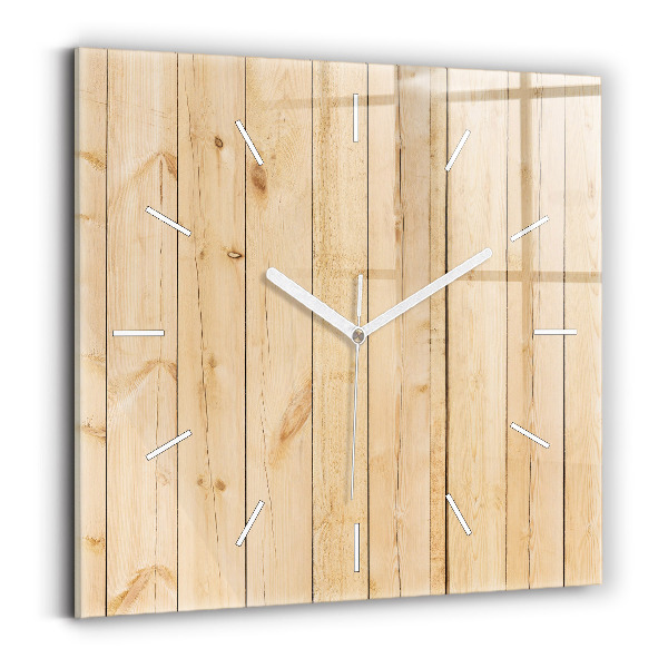 Horloge murale carrée planches de bois