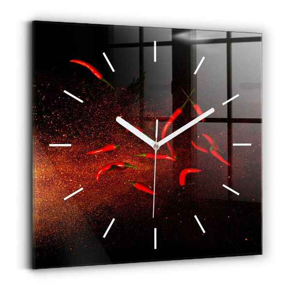 Horloge murale carrée Piments