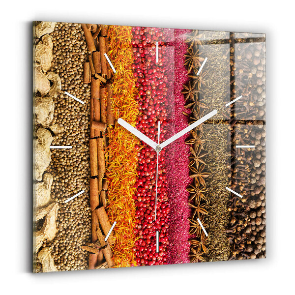 Horloge murale carrée 'Des rangées d''épices'